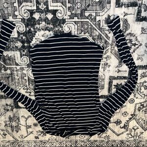 American Eagle Outfitters Navy and White Striped Top